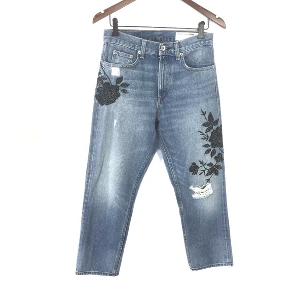 Rag & Bone Ramona Embroidered Boyfriend Jeans - Picture 5 of 8